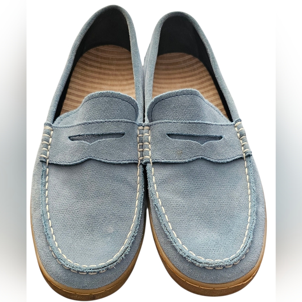 Cole Haan Grand.ØS Blue Suede Penny Loafers Men's 10.5 M EXCELLENT CONDITION - Picture 3 of 11